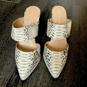 BCBG Generation snakeskin heels